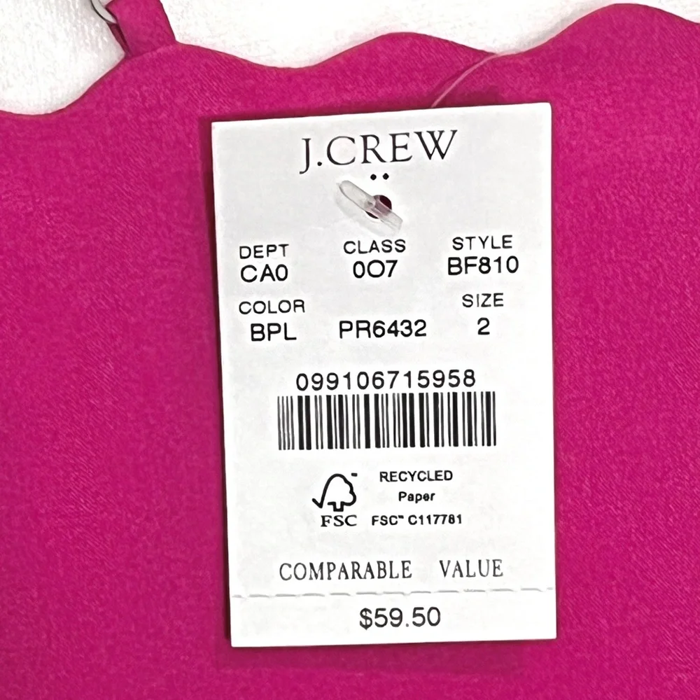 J. Crew Scalloped Preppy Academia Camisole Size 2